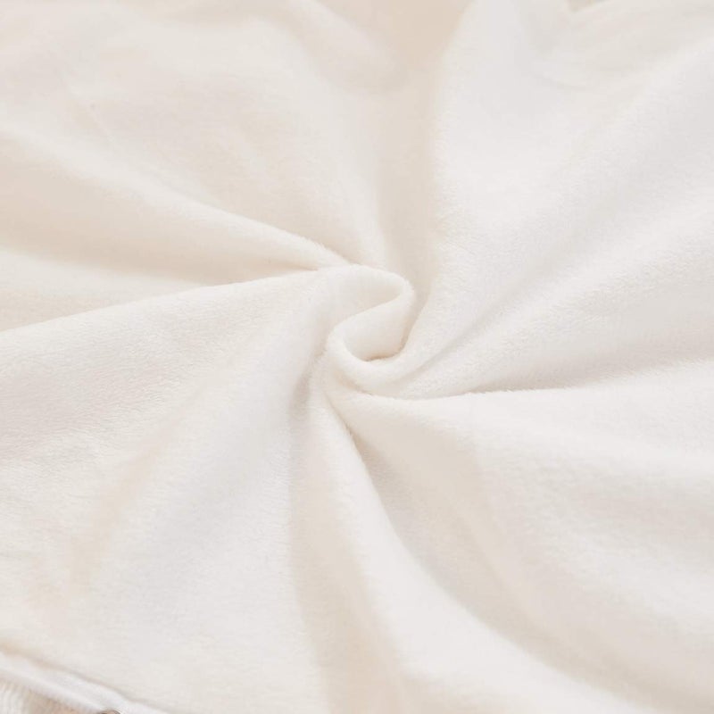 JAUXIO Long Faux Fur Soft Soild Decorative Pillowcase Oblong Fluffy Throw Pillow Cover Velvet Shaggy Plush Cushion Case Set of 2 Zipper Closure Queen Size (20X26 Inches, White) - Image 5